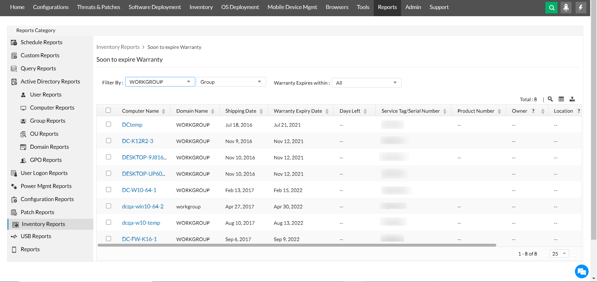 Warranty Management System - ManageEngine Endpoint Central